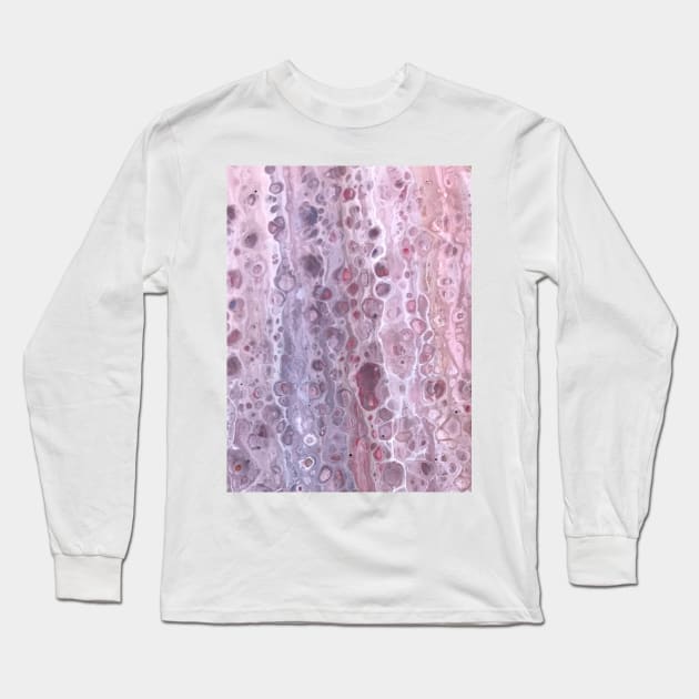 Acrylic pour Purple swipe Long Sleeve T-Shirt by TheMonkeyKingArts